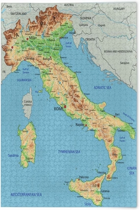 1000 Piece Jigsaw Puzzles for Adults Italy Physical Map Puzzles Educational Games Brain Challenge Home Decoration Jigsaw Puzzles 1000 Pieces for Youth Children Family Games Toy Best Gift
