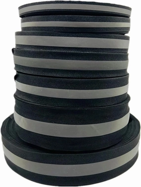 10/15/20/25/30/40/50mm Safety Silver Reflective Rbbon for Sewing Sew On Fabric Reflector Tape Strap Vest Webbing Warning Belt(Black,30mm x 10yards)