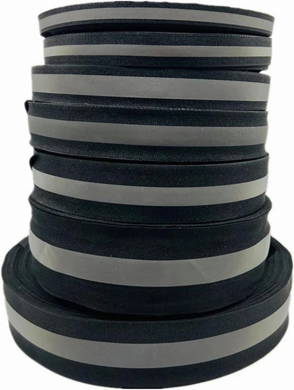 10/15/20/25/30/40/50mm Safety Silver Reflective Rbbon for Sewing Sew On Fabric Reflector Tape Strap Vest Webbing Warning Belt(Black,30mm x 10yards)