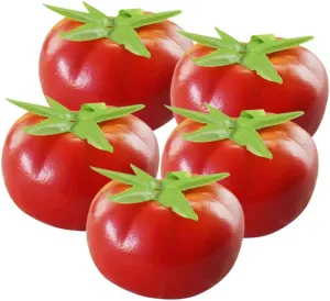 10Pcs Artificial Tomatoes Fake Tomato Vivid Red Tomato Artificial Fruits Simulation Fake Vegetable Artificial Vegetables Photo Props for Home Fruit Shop Supermarket Desk Restaurant Home Decor