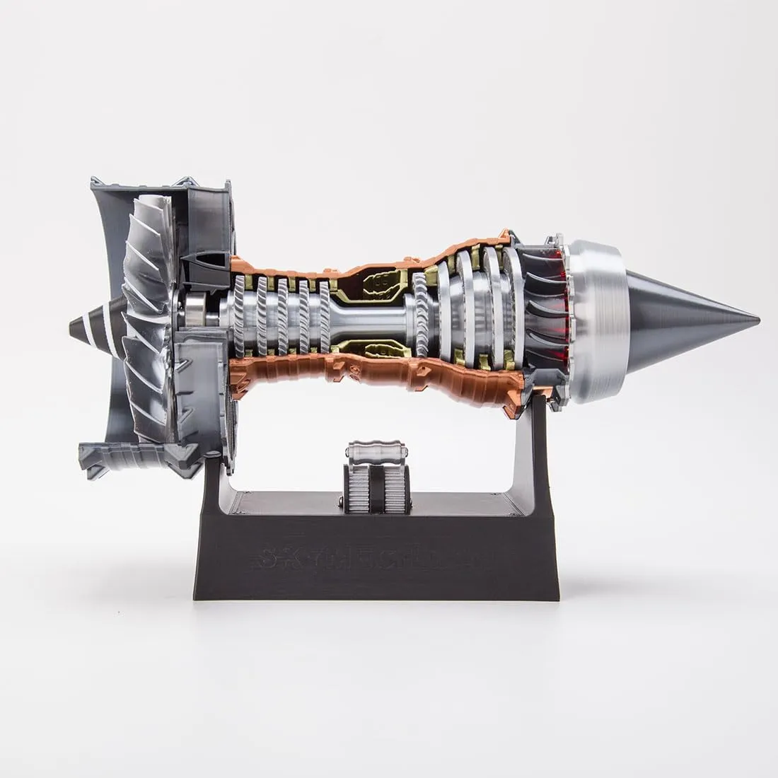 1/15 Scale 3D Printed Turbofan Engine Model That Works, 50PCS 3D Printed Trent 900 Turbofan Aircraft Jet Engine for Physical Science Experiment Demonstration - Dynamic KIT Version
