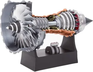 1/15 Scale 3D Printed Turbofan Engine Model That Works, 50PCS 3D Printed Trent 900 Turbofan Aircraft Jet Engine for Physical Science Experiment Demonstration - Dynamic KIT Version