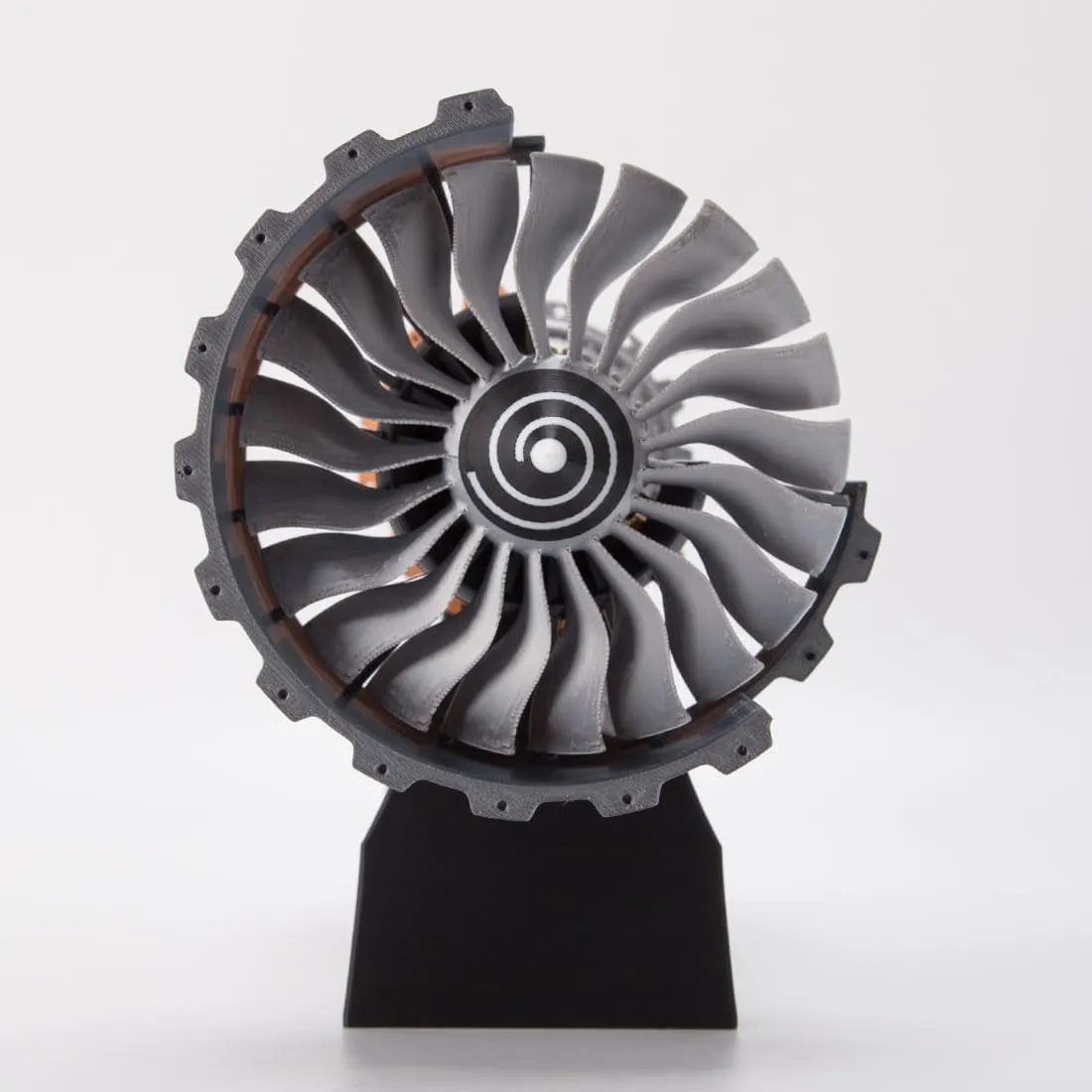 1/15 Scale 3D Printed Turbofan Engine Model That Works, 50PCS 3D Printed Trent 900 Turbofan Aircraft Jet Engine for Physical Science Experiment Demonstration - Dynamic KIT Version