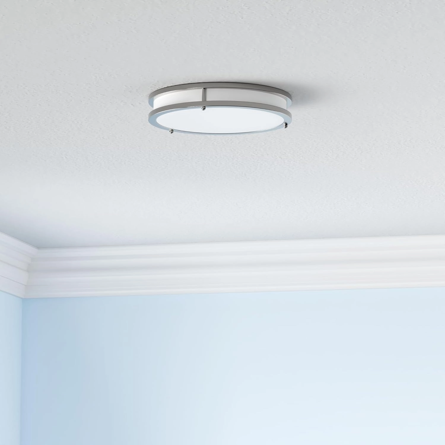 12 Inch 36W LED Ceiling Lights, 2700K/3000K/4000K/5000K/6500K Adjusted Flush Mount Ceiling Light, 3200LM Super Bright Dimmable Brushed Nickel Lighting Lamp Fixture for Bedroom Bathroom Dining, 2-Pack