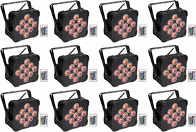 12 Rockville Best PAR 60 Rechargeable Par Can Wash Lights Wireless DMX RGBWA UV