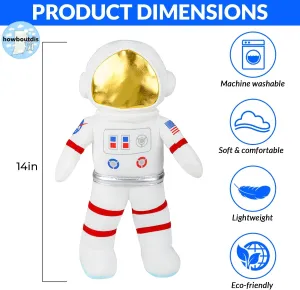 14 inch Astronaut Plush - Soft & Cuddly - Realistic NASA Features - NASA Patch - American Flag - Great Gift Idea Addition to Space Toy Collections - Ages 3 
