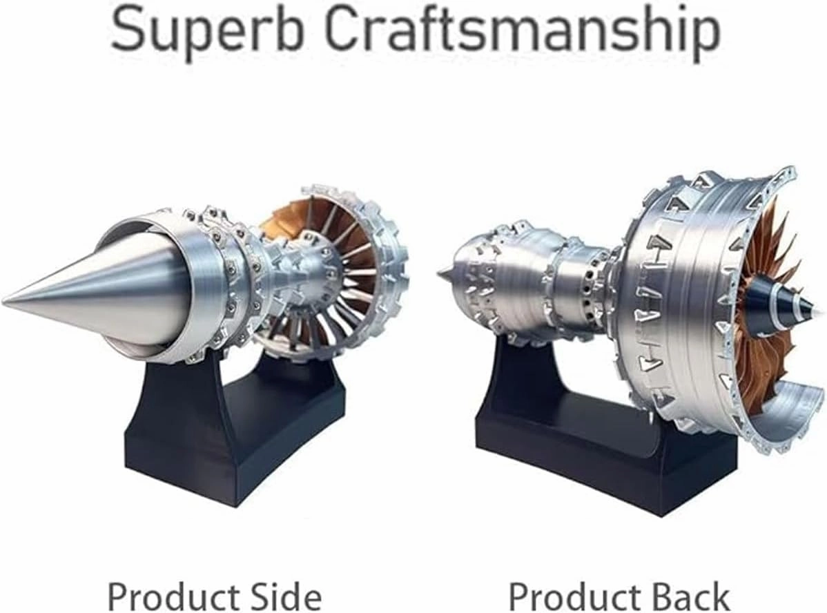 1/25 Simulation Aircraft Turbojet Engine Rotatable Model, TR900 Turbofan Jet Engine Model Kit, 3D Printing Mechanical Science Aero Engine Education Toy and Desk Decor Gift for Hobbyists