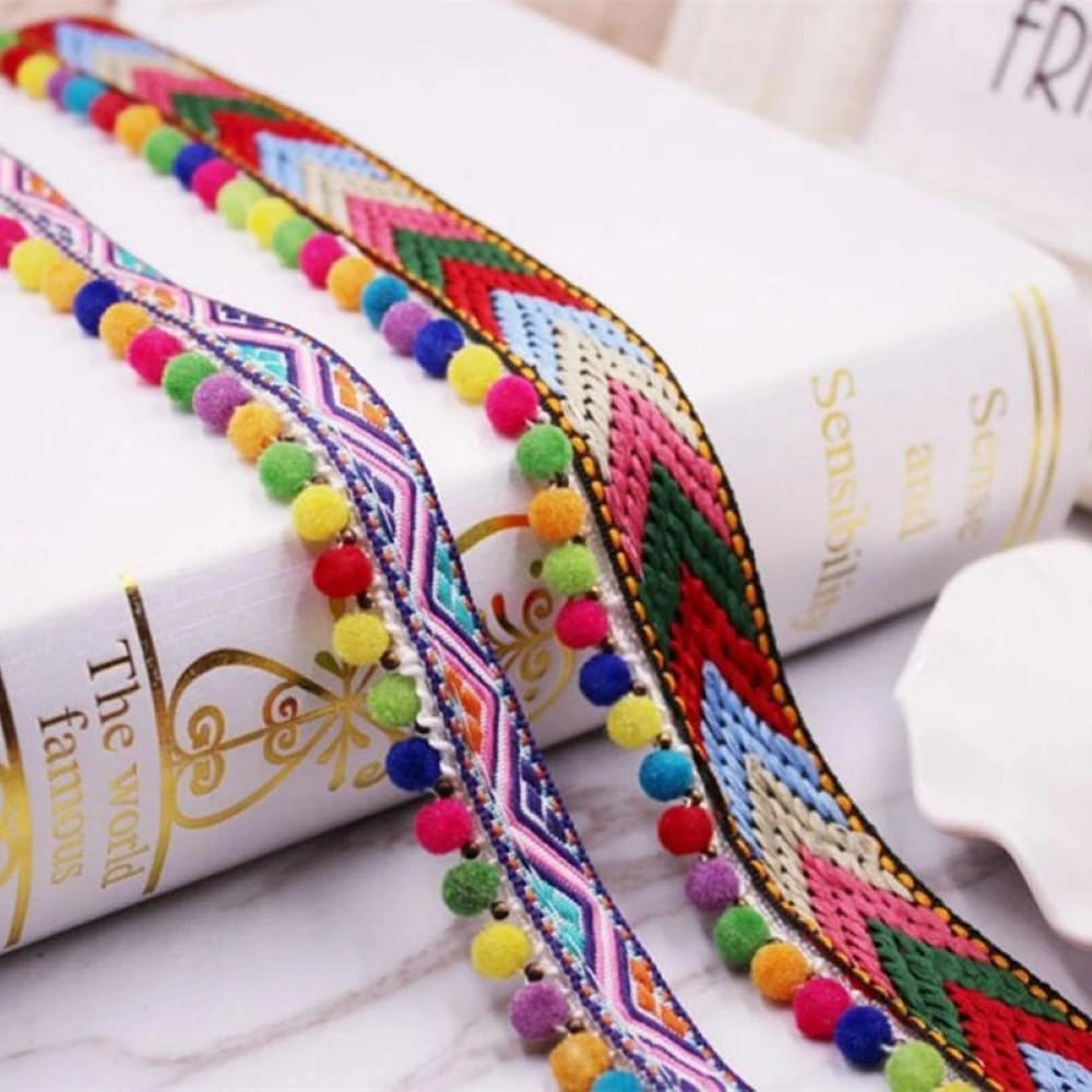 1 Yards/Lot Silk Tassel Fringe Trim Tassel Lace Ribbon Pom Pom Trim Fabric Sewing Garment Shoes Bag Materials Accessory Tassels - (Color: 20. Sg-083 / Size: 1 Yard)