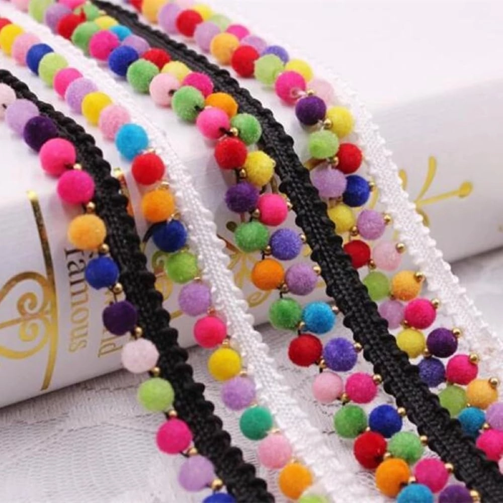 1 Yards/Lot Silk Tassel Fringe Trim Tassel Lace Ribbon Pom Pom Trim Fabric Sewing Garment Shoes Bag Materials Accessory Tassels - (Color: 20. Sg-083 / Size: 1 Yard)