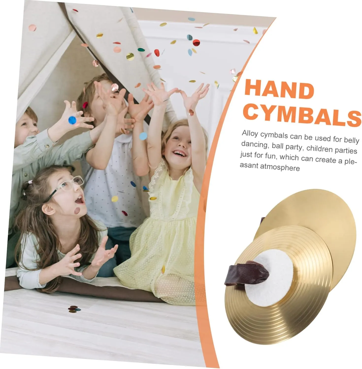 1pair Small Alloy Hand Cymbals for Boys and Girls Performance Percussion Musical Instrument for Parties and Easy to Use for Belly Dancing and Fun Activities
