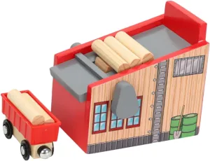 1set Train Toy Logging Scene Includes Wood Blocks Carriage Safe Creative Plaything for Boy Girl for Railway Crafts Educational Fun