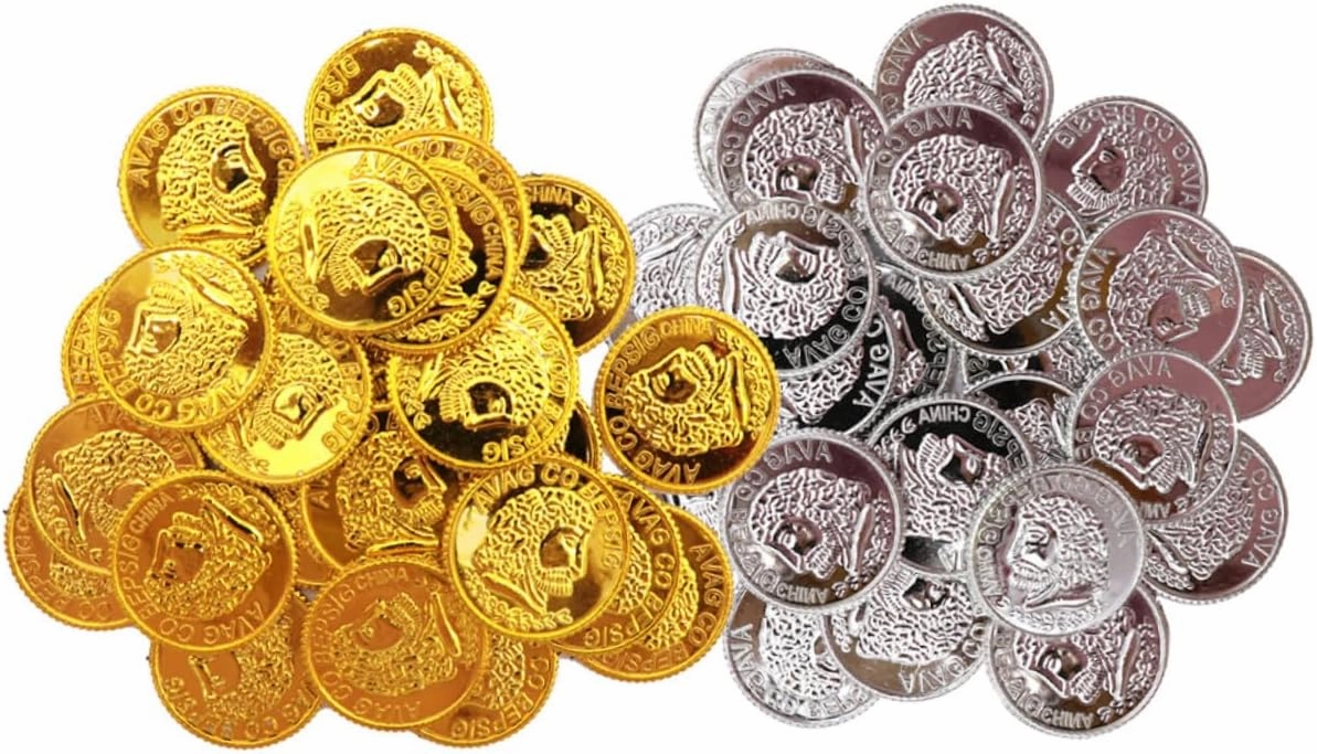 1set Assorted Pirate Treasure for Themed Parties Halloween and Board Games Collectible Toys