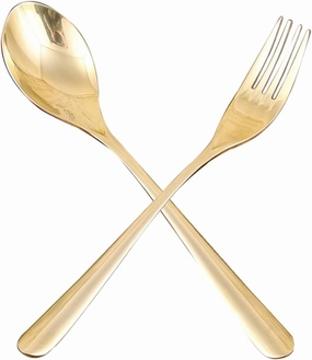 1Set Brass Handle Cutlery Reusable Tableware Kit for Home Dining for Adults and Smooth Surface for Weddings Birthdays and Camping
