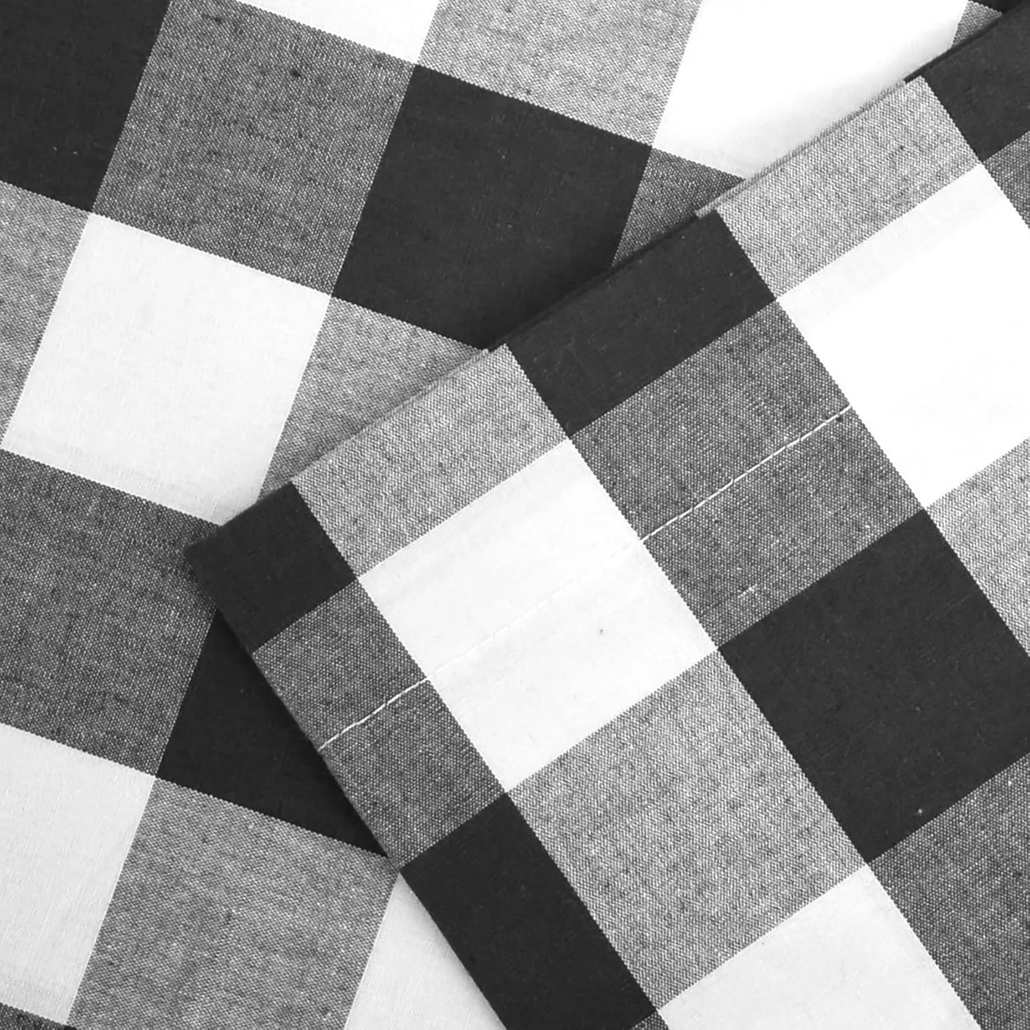 2 Pack Buffalo Check Valances Curtains for Living Room Windows 18" Long Classic Gingham Plaid Bedroom Bathroom Rod Pocket Country Farmhouse Kitchen Window Curtain Valances - 54"x18" Black & White