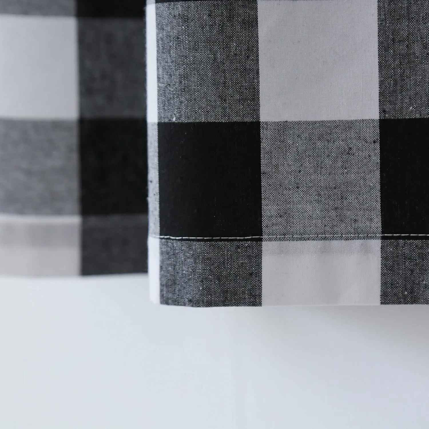 2 Pack Buffalo Check Valances Curtains for Living Room Windows 18" Long Classic Gingham Plaid Bedroom Bathroom Rod Pocket Country Farmhouse Kitchen Window Curtain Valances - 54"x18" Black & White