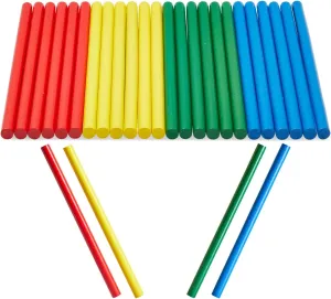 24 Pack Rhythm Sticks for Kids, 8 inches Wooden Lummi Stick Music Toys, Classroom Preschool Percussion Musical Instruments, 4 Colors