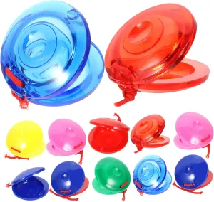 24Pcs Castanets Educational for Bright Percussion Instruments to Enhance Hand Eye Coordination Safe and Early Learning Musical Random Colors Included