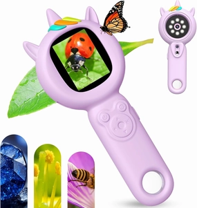 2 in 1 Kids Microscope & Camera, Unicorn Toys Gifts for 5 6 7 8 9 10 11 12 Year Old Girls, 500x Mini Pocket Handheld Digital Microscope for Kid Toddlers Educational|STEM Science Kit for Girl Age 4-6