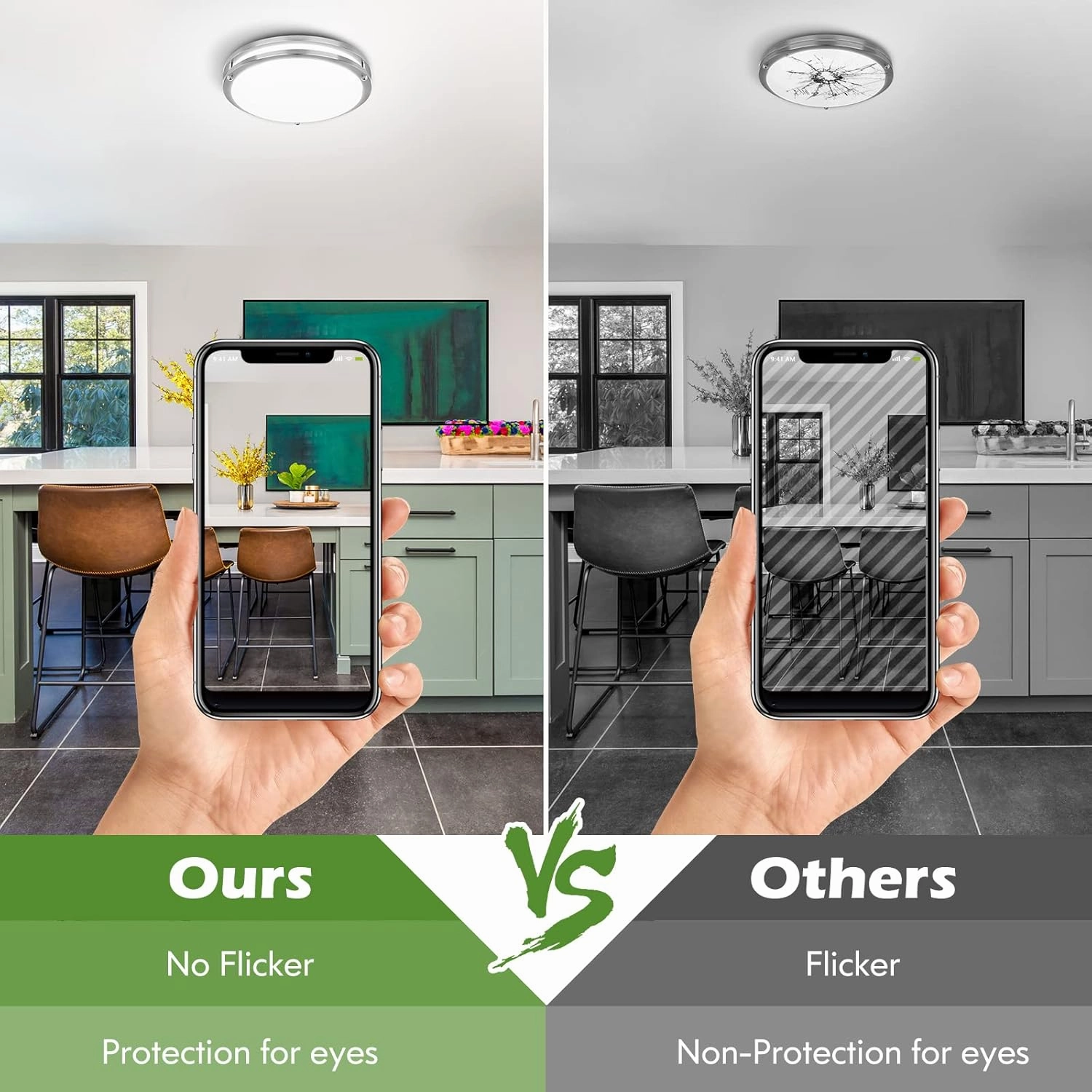 2-Pack 36W LED Ceiling Light Fixture (450W Equiv), 12IN Modern Flush Mount Ceiling Lights, Dimmable Ceiling Lamps Super Bright 3200LM, 3000K/4000K/5000K Adjustable for Bedroom Kitchen Bathroom Hallway