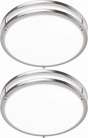 2-Pack 36W LED Ceiling Light Fixture (450W Equiv), 12IN Modern Flush Mount Ceiling Lights, Dimmable Ceiling Lamps Super Bright 3200LM, 3000K/4000K/5000K Adjustable for Bedroom Kitchen Bathroom Hallway