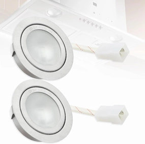 2 Pack SB02300798 Range Hood Light Housing for Broan NuTone PM500/PM500SS/EE55000 - LED Hood Light Bulb 12V 20W Frosted Glass & Stainless Steel