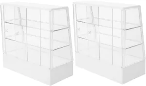 2Pcs Miniature Cake Shop Display Cabinet Model Adorable Dollhouse Ornament with Realistic Design Construction for DIY Miniature Bakery Decor