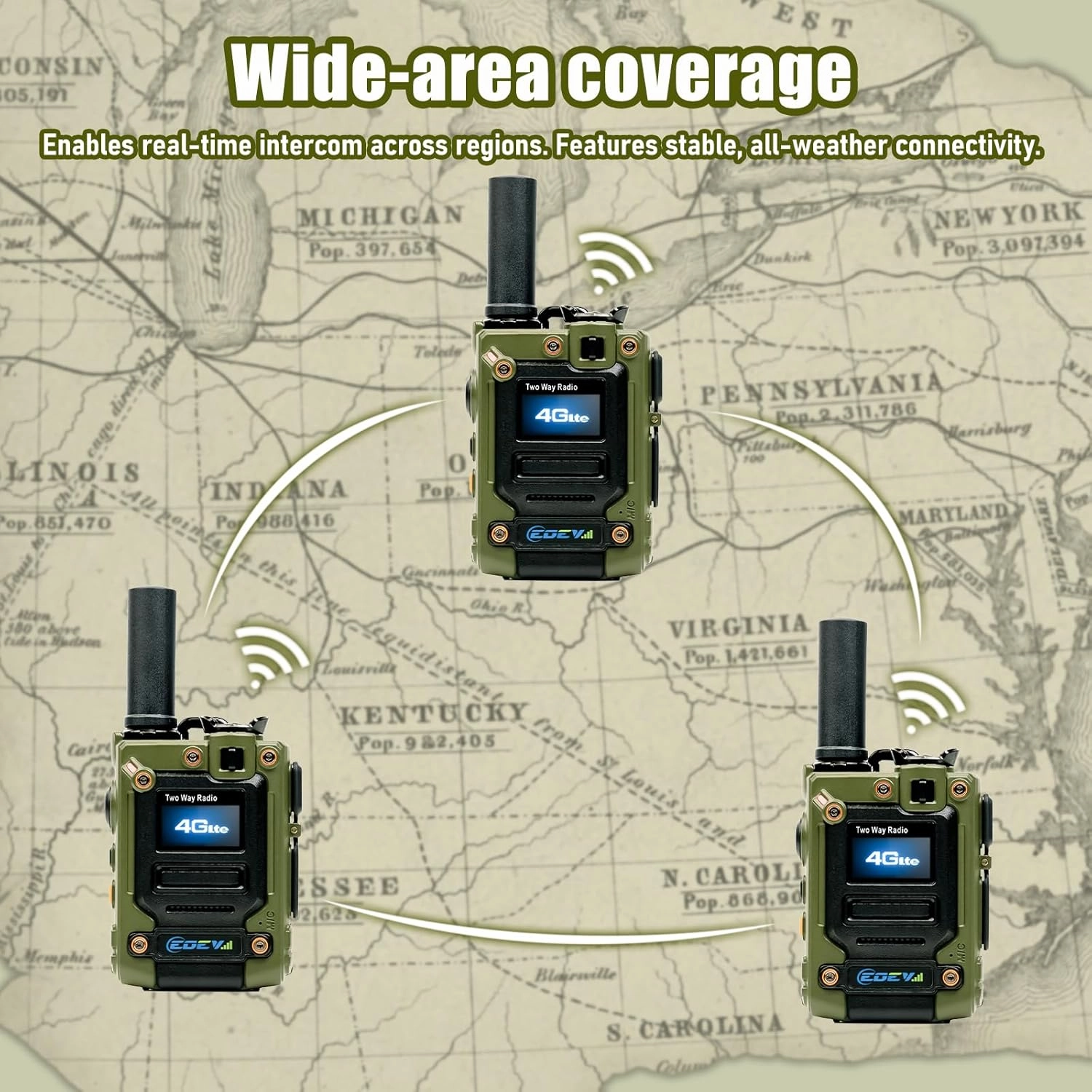 2Pcs 4G Walkie Talkie for Adults,Long Range 4G 1000 Mile Rechargeable Two-Way Radios 3-Day Battery Runtime Ideal for Hiking,Camping,Work,and Emergency Use Portable Two-Way Outdoor Radio(SIM Card)