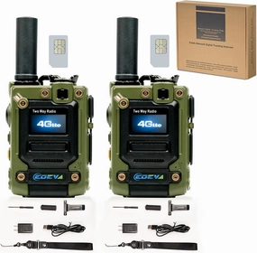 2Pcs 4G Walkie Talkie for Adults,Long Range 4G 1000 Mile Rechargeable Two-Way Radios 3-Day Battery Runtime Ideal for Hiking,Camping,Work,and Emergency Use Portable Two-Way Outdoor Radio(SIM Card)