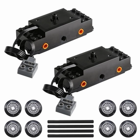 2pcs Technic-Motor-Kit with Train-Motor-Train-Wheel, Compatible with Technic-Parts for STEM MOC Project Replacement-Parts