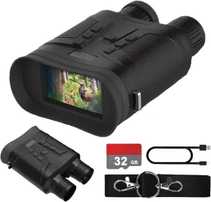3'' Night Vision Goggles - 4K Night Vision Binoculars, 6X Digital Zoom with 6000mah Rechargeable Battery, 32GB TF Card Can Save Photo and Video, for Camping, Black