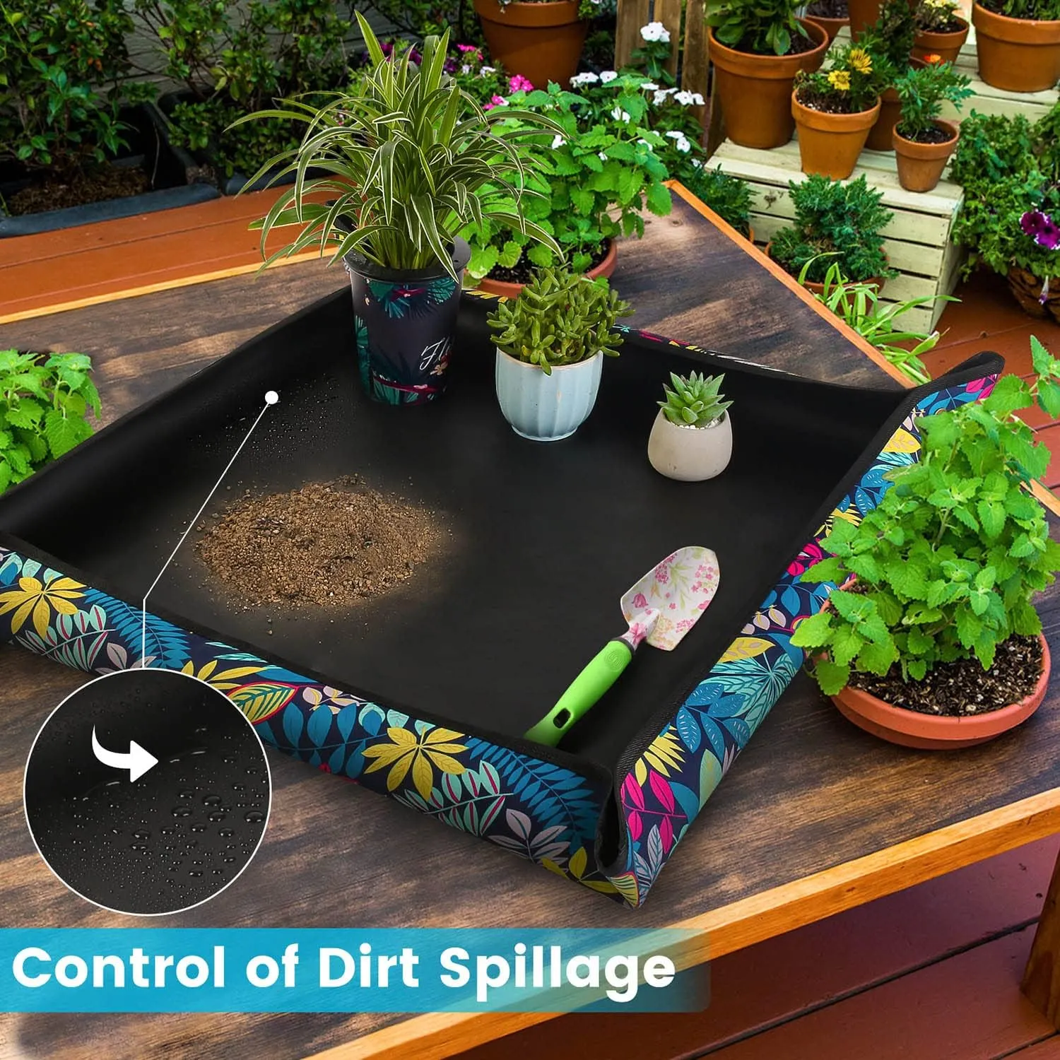 3 PCS 29.5"x 29.5" Waterproof Repotting Mat for Plant Transplanting and Mess Control