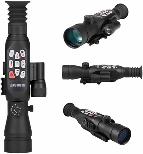 300 Yards Infrared Night Vision Scopes for Rifles with IR Illuminator, 4X Digital Zoom, 50MM Lens Hunting Range Finder Monocular, Night Vision Scope for Hunting