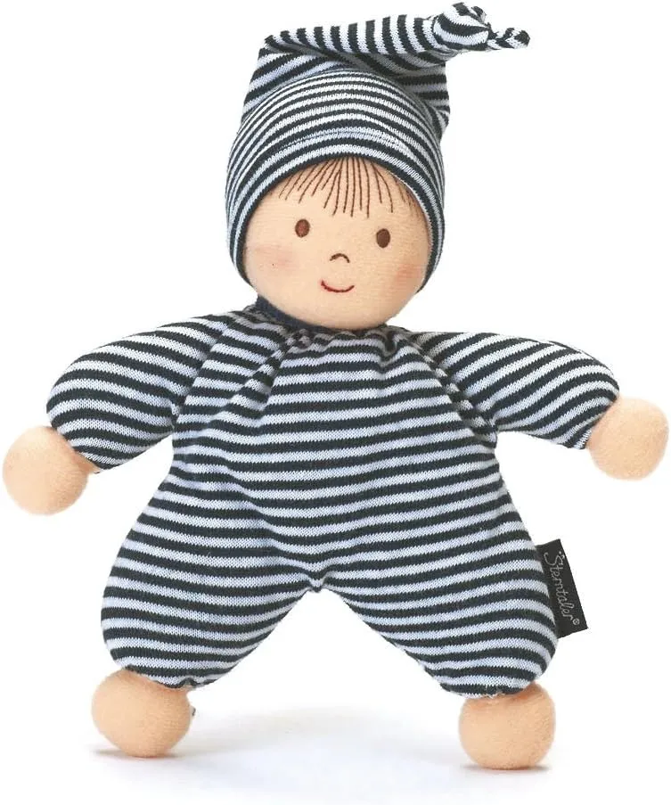 3015033 Soft Doll Heiko, Integrated Rattle, Age: for Babies from Birth, 23 cm, Black/White
