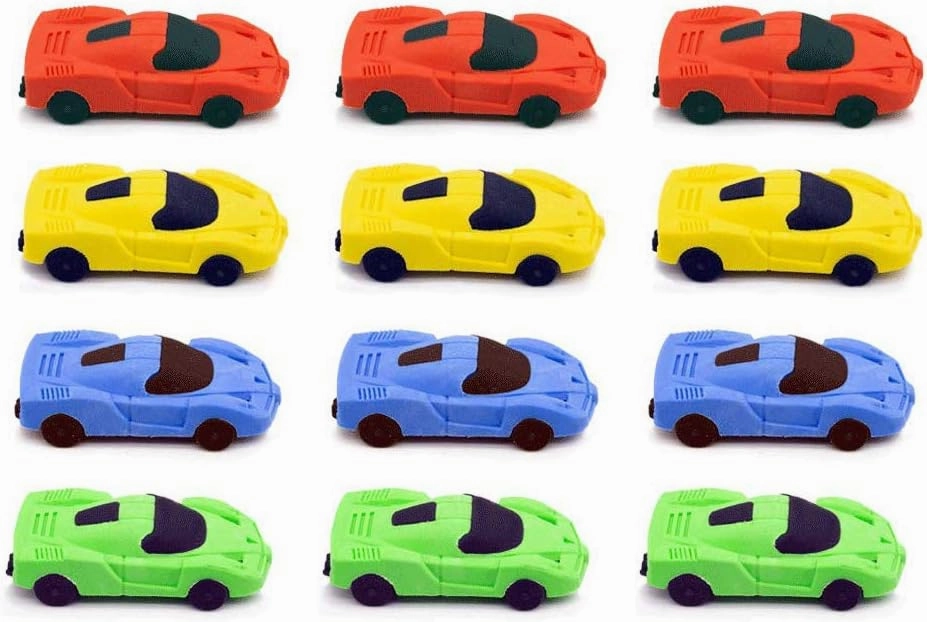36 Pcs Racing Car Pencil Eraser Set, for Kids, Children's Gifts, Party Favor, Classroom Rewards (Racing Car)