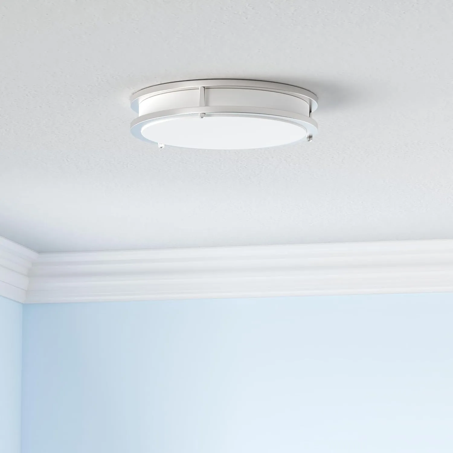 36W LED Flush Mount Ceiling Light Fixture, 13inch LED Ceiling Light 3600LM, Modern Ceiling Light 2700K/3000K/4000K/5000K/6500K 5CCT, Brushed Nickle Dimmable Ceiling Lamp for Living Room Kitchen,1 Pack