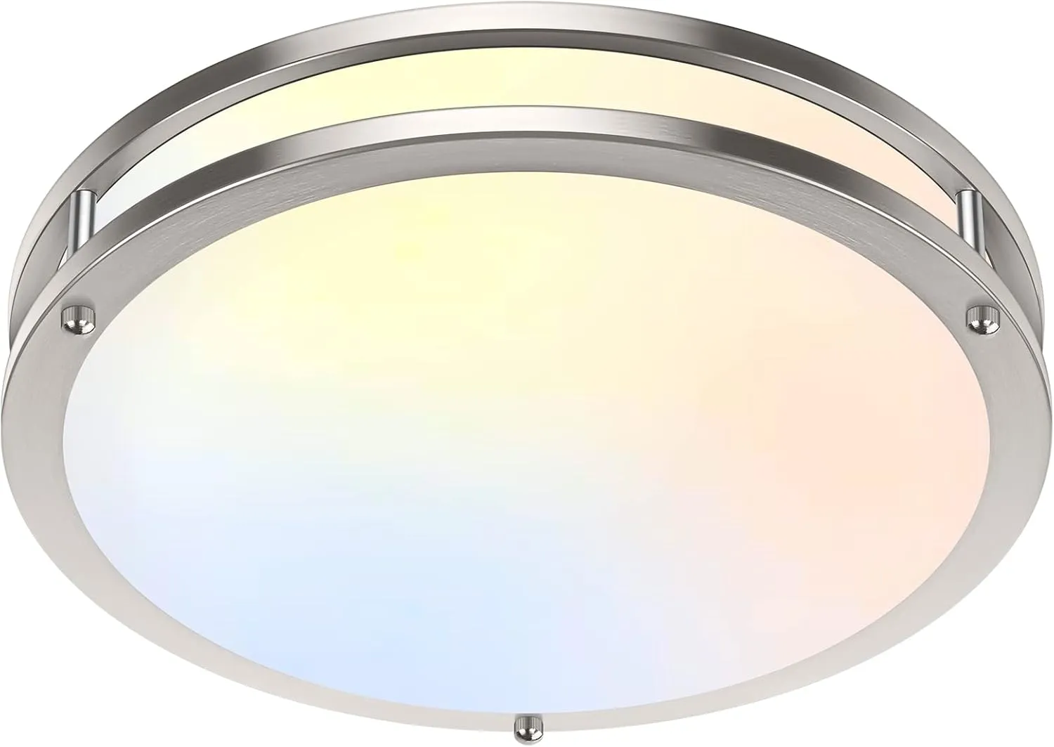 36W LED Flush Mount Ceiling Light Fixture, 13inch LED Ceiling Light 3600LM, Modern Ceiling Light 2700K/3000K/4000K/5000K/6500K 5CCT, Brushed Nickle Dimmable Ceiling Lamp for Living Room Kitchen,1 Pack
