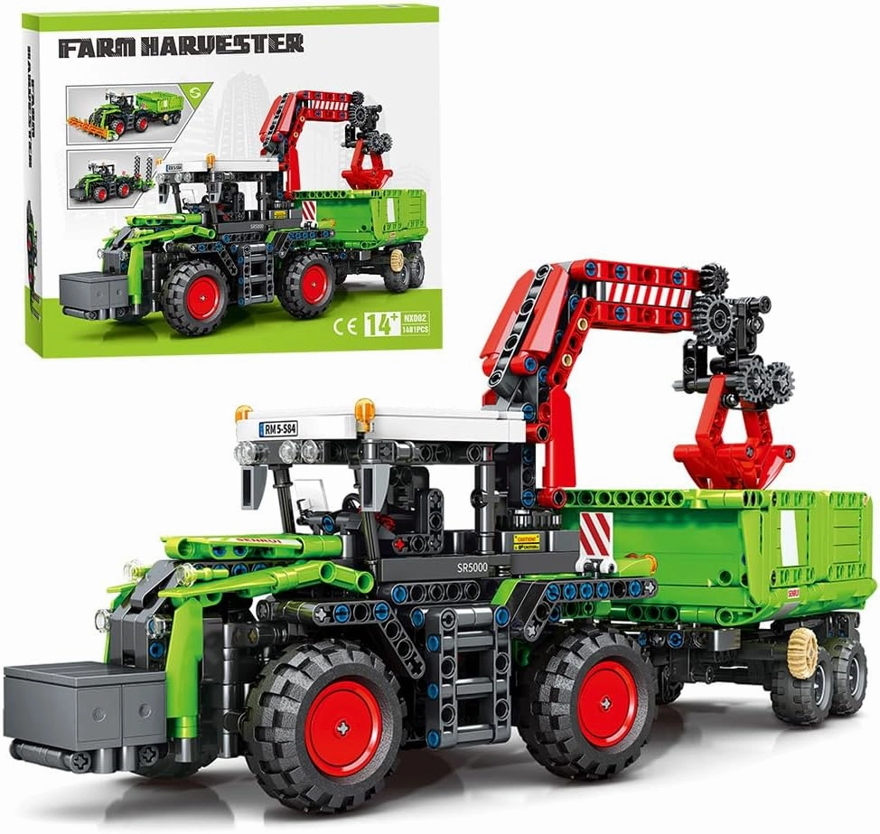 3 in 1 Harvester Agricultural Machinery Tractor Building Block Set Toys Kit for Adult, MOC Building Car Model for Boys12  (1481pcs) Block Collectible Car Set