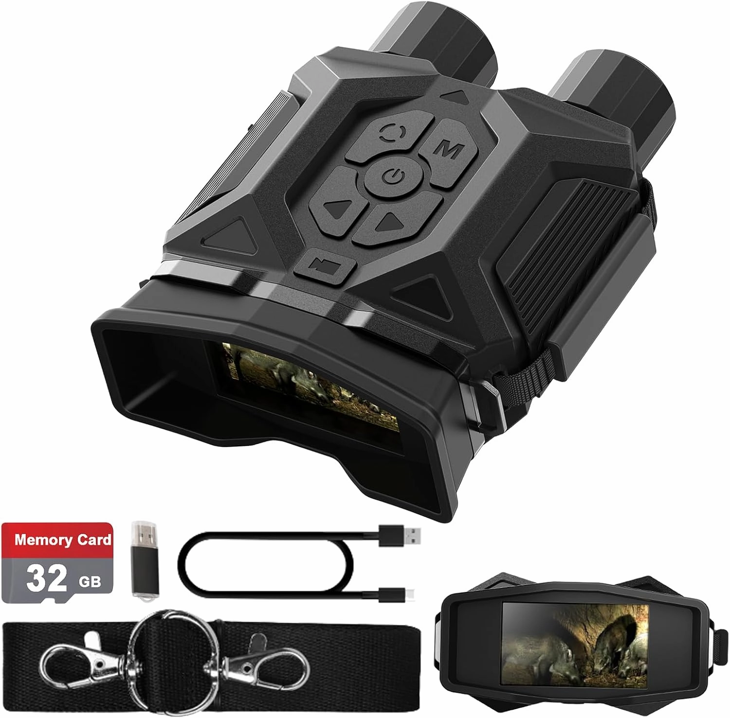 3″ Night Vision Goggles for Adults, 1312FT Night Vision Binoculars, 8X Digital Zoom 7-Level Infrared, with 32GB Memory Card to Save 36MP Photos and 4K Videos, Black