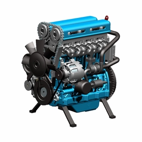3D Metal Turbocharged Inline-Four Car Engine, L4 Engine Kit That Runs, 364 PCS Eelectric Mini Engine Kit That Works, Mechanical Engineering DIY Assembly Engine Model Kit Gift