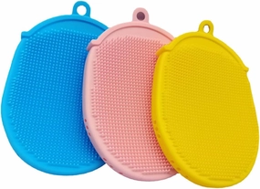 3pcs Shower Facial Exfoliating Brush Double-Sided Silicone Body Scrubber for Bath Back Gentle Skin Cleansing Tool Portable Bath Brush Set
