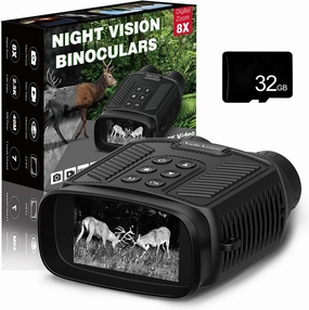 40MP Night Vision Goggles for Adults,3" Night Vision Binoculars with 5000MAH Rechargeable Battery,32GB Memory Card,Can Take Photos and Record Videos,Black