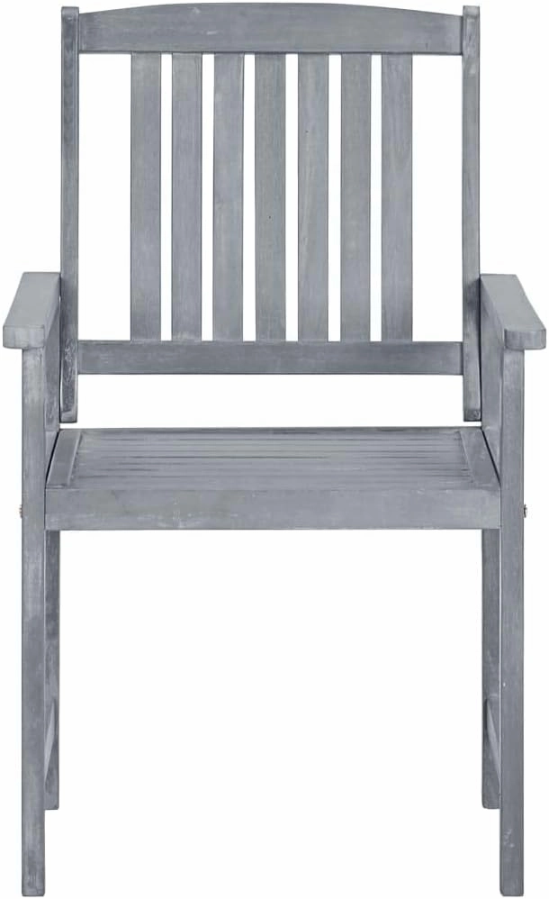 4-Piece Gray Solid Acacia Wood Patio Chairs with Bright Green Cushions Outdoor Furniture Set for Backyard, Poolside, and Garden Lounge