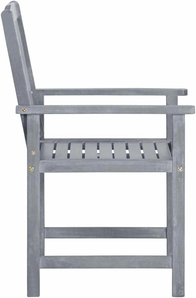 4-Piece Gray Solid Acacia Wood Patio Chairs with Bright Green Cushions Outdoor Furniture Set for Backyard, Poolside, and Garden Lounge