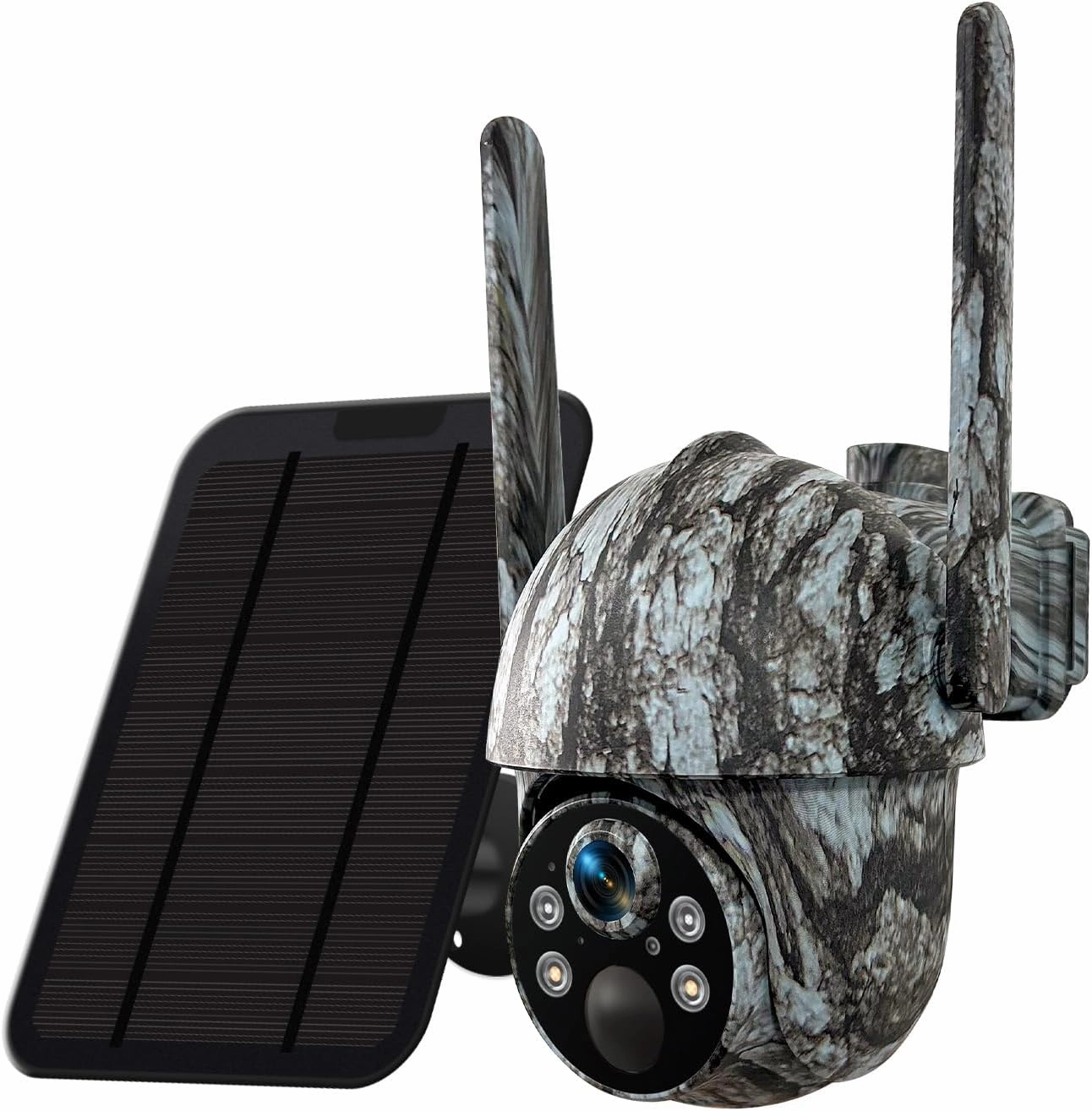 4G LTE Solar Cellular Trail Camera PTZ Wireless FHD 2K Game Cameras With Night Vision Motion Activated Waterproof Camouflage Wildlife Hunting Cam AI Motion Detection Outdoor Security Cams W/ SIM Card
