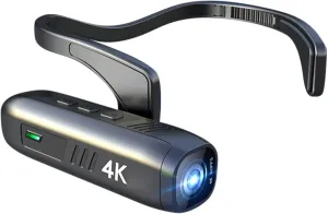 4K 30FPS Head Mounted Camera Wearable WiFi Video Camera Camcorder Webcam 120°Wide Angle Lens Anti-shake Built-in Battery APP Control for Vlog Video Recording