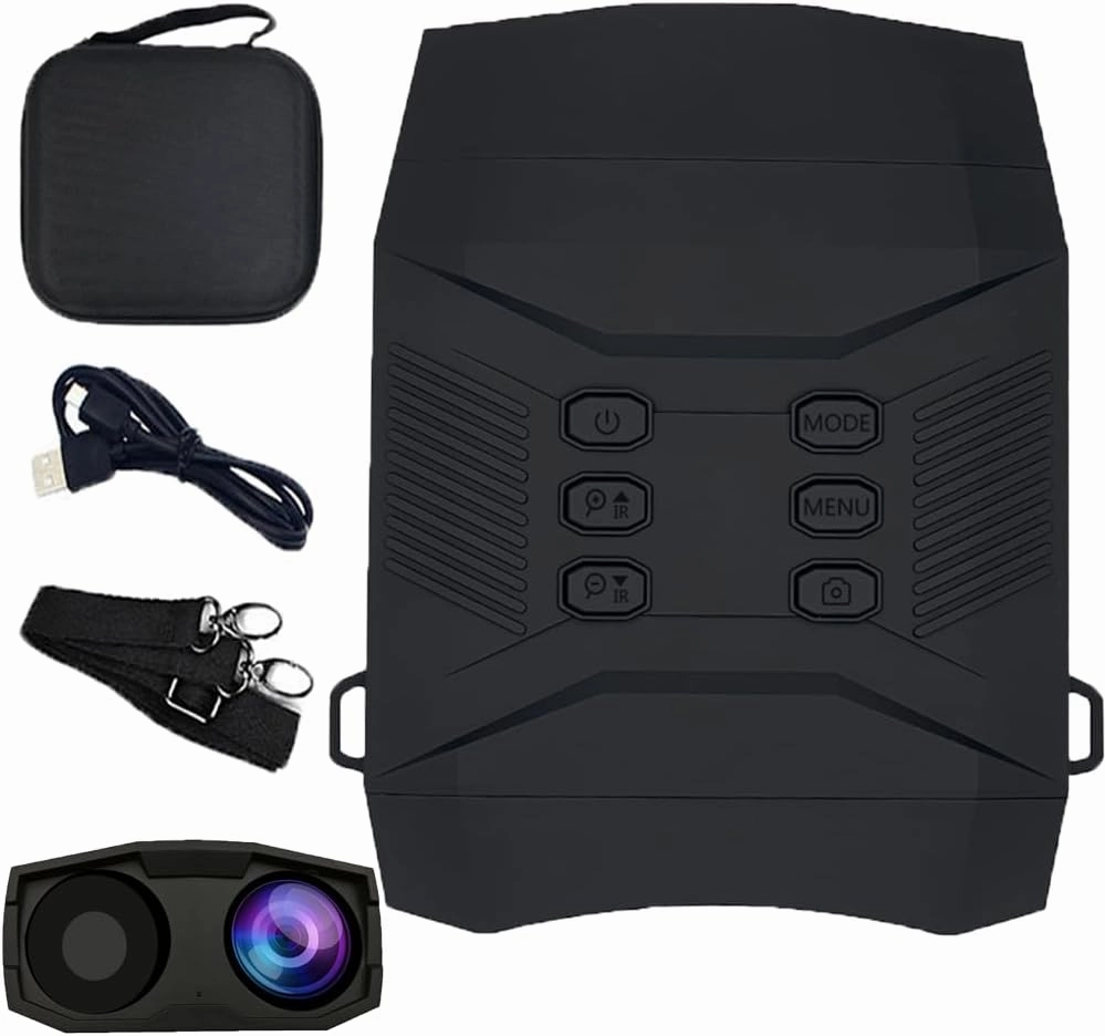 4K Night Vision Binoculars, 60MP High Definition Night Vision Goggles, 3'' Large Full Color Night Vision for 100% Dark, Rechargeable Digital Night Vision for Birdwatching Camping