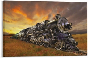 500 Piece Jigsaw Puzzles Beautiful Sunset Locomotive Steam Train Wooden Puzzle for Adults and Kids Development Toys Games Gift