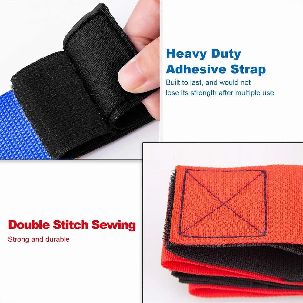 5 Legged Race Bands, Field Day Games for Adults and Kids, Giant Games for Yard, Lawn, Camping, Beach (Red Yellow)