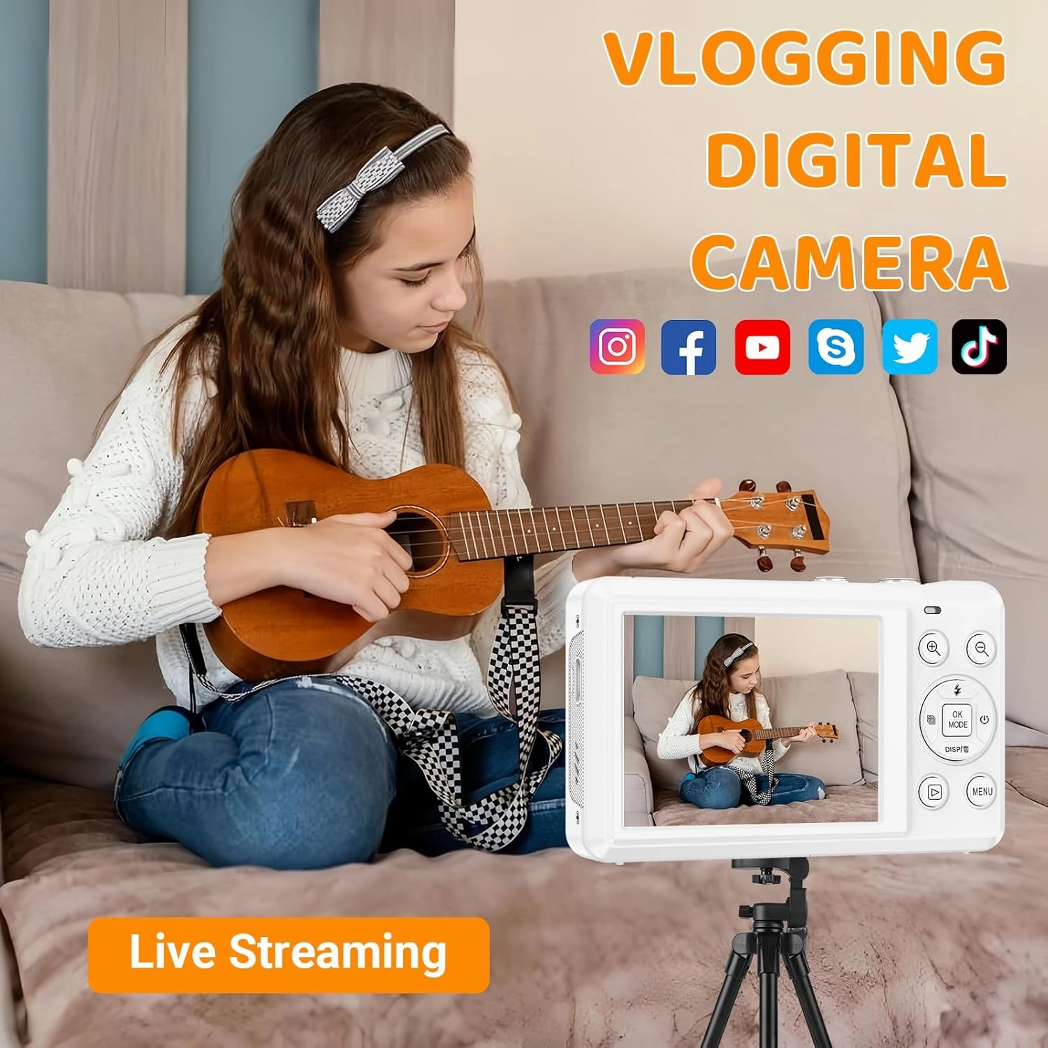 5K Digital Camera - 72MP Digital Cameras with 16X Zoom for Kids' Gifts - Autofocus Point and Shoot Digital Camera for Photography - UHD 2.8'' Screen Compact Portable Camera with 32GB SD Card