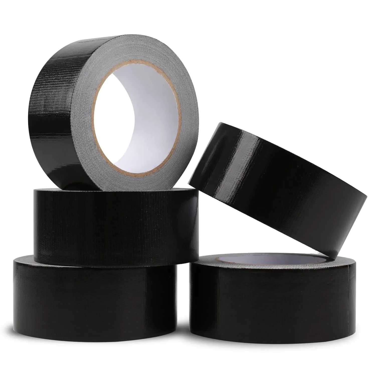 5Pack Duct Tape Heavy Duty, 2 inches x 30 Yards Strong, Flexible, No Residue, All-Weather and Tear by Hand-Bulk Value for Repairs,Industrial, Professional Use(Black)